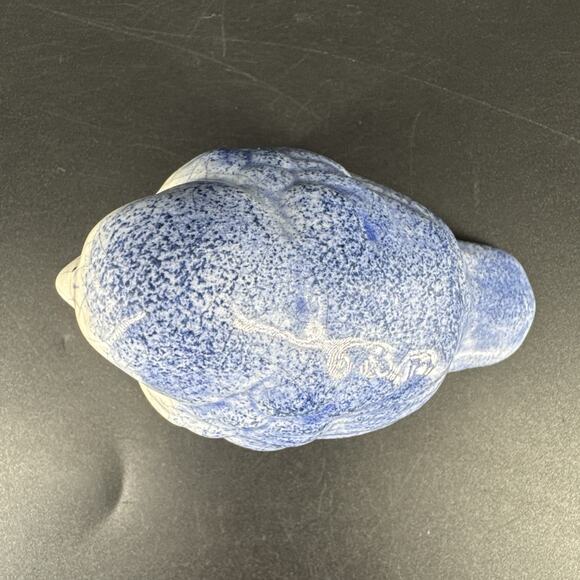 Vintage Dedham Bird Figurine Cobalt Blue & White Ceramic Crackle Glaze Design - Picture 3 of 12